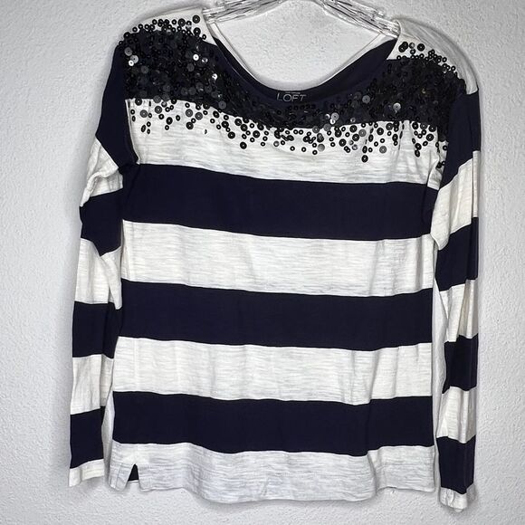 Loft Striped Shirt with Sequins - Picture 7 of 7